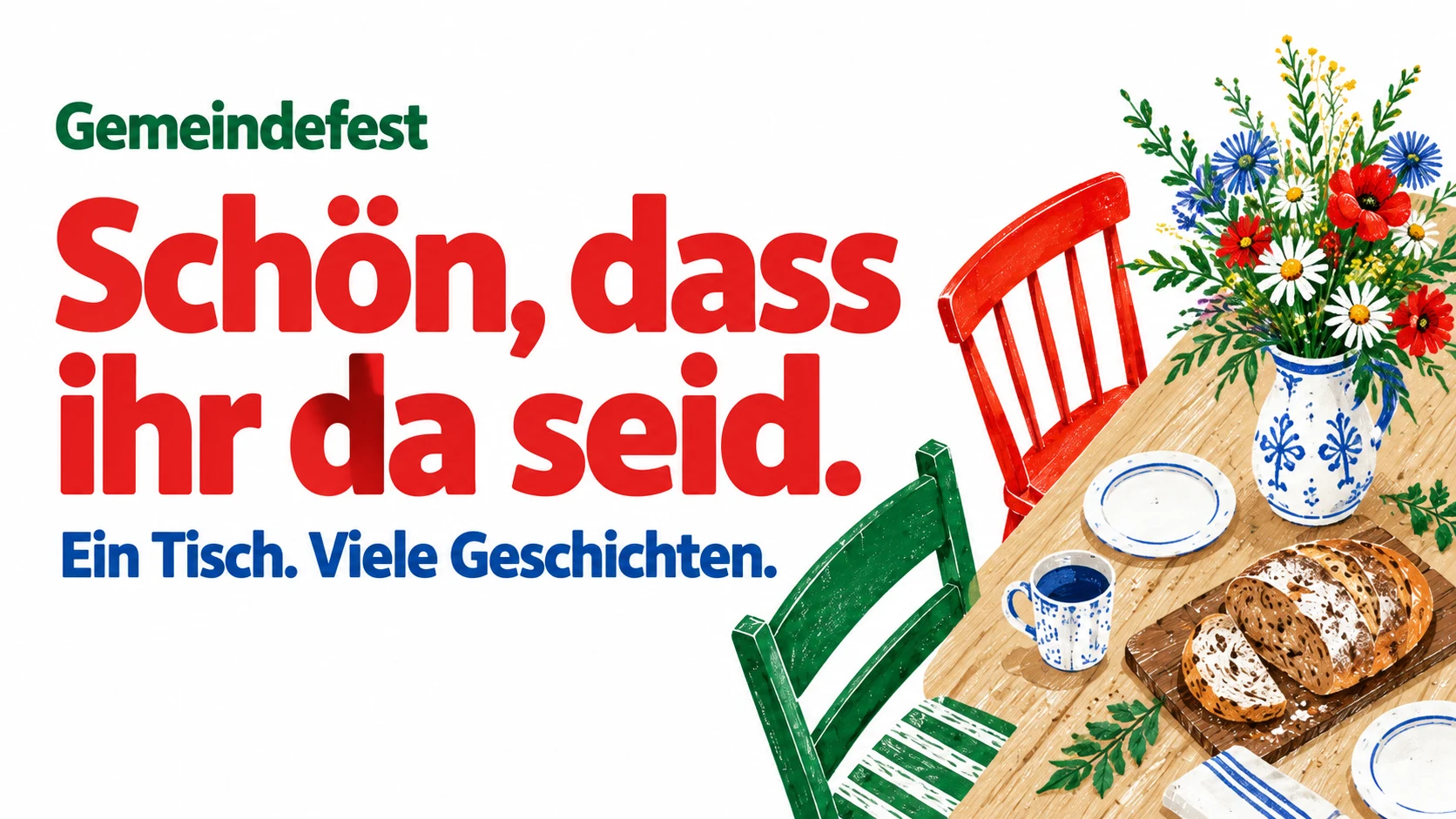 Begrüßungsfolie: Schön, dass ihr da seid.