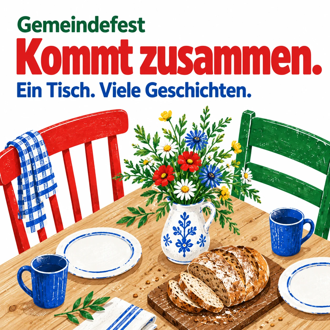 Instagram-Einladung: Kommt zusammen.